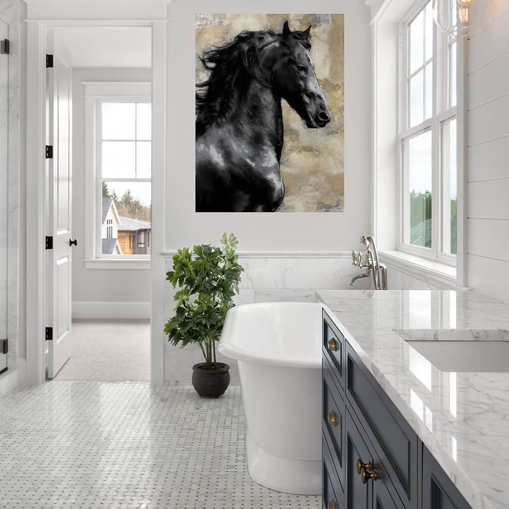 Bucephalus Fine Art Canvas Wall Decor by Tania Bello - 35x46 Inch Ready-to-Hang Painting for Living Room, Bedroom, Office & More - Elegant Home & Office Wall Art for Modern Interior Design
