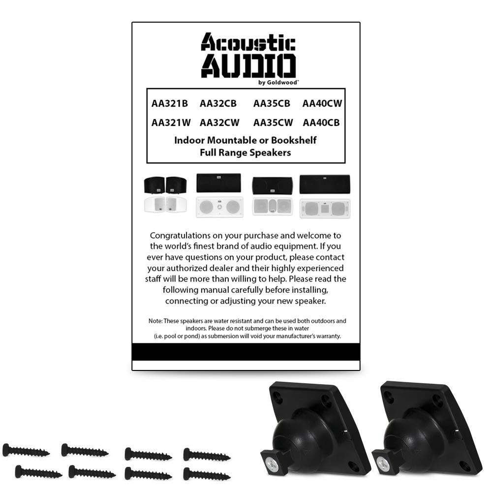 Acoustic Audio AA321B 2000W Mountable Indoor Speakers - 5 Pair Pack (Black) - Perfect for Home Theater, Surround Sound & Multi-Room Audio Systems