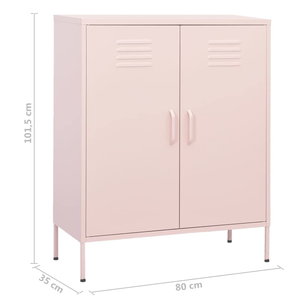 Pink Steel Storage Cabinet - 31.5
