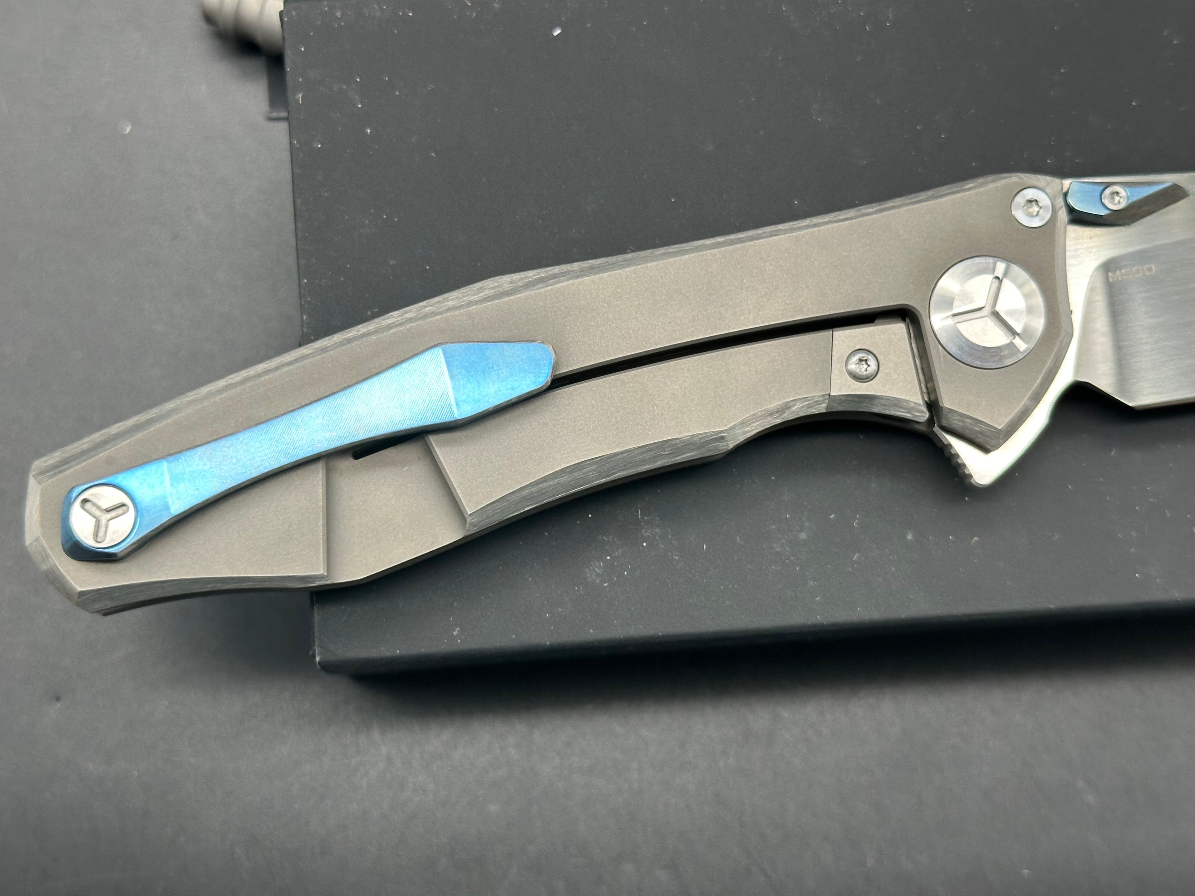 Kevin John Wing Integral Titanium Handle Folding Knife with M390 Blade - EDC, Outdoor, Camping & Survival Tool