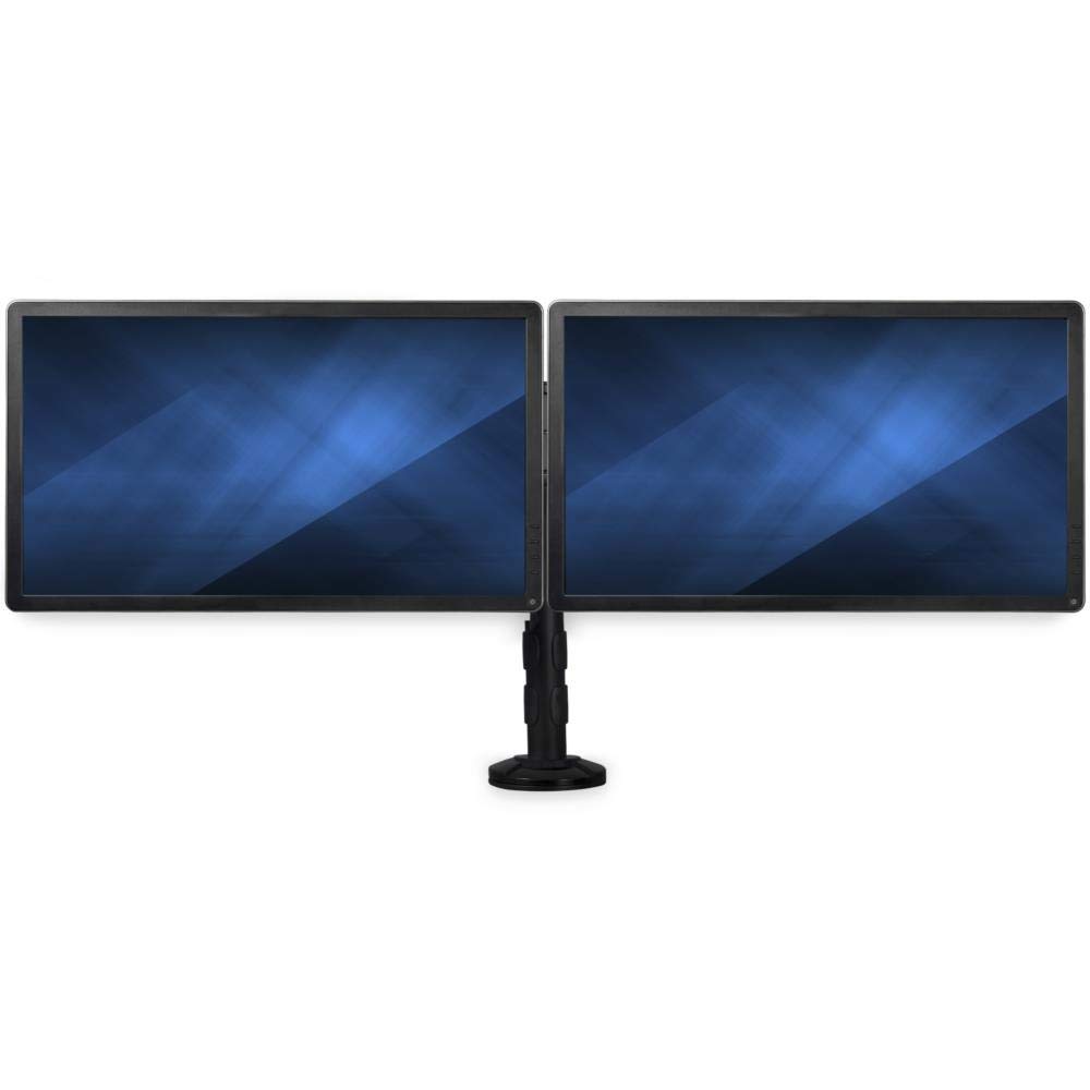 StarTech.com Dual Monitor Mount Stand for 13'' to 27'' Screens - Adjustable VESA Desk Mount with Clamp & Grommet Hole Installation - Ergonomic Dual Monitor Arm for Home Office & Gaming Setup (Black, ARMBARDUOG) - Perfect for Workspace Organization & Multi-Tasking
