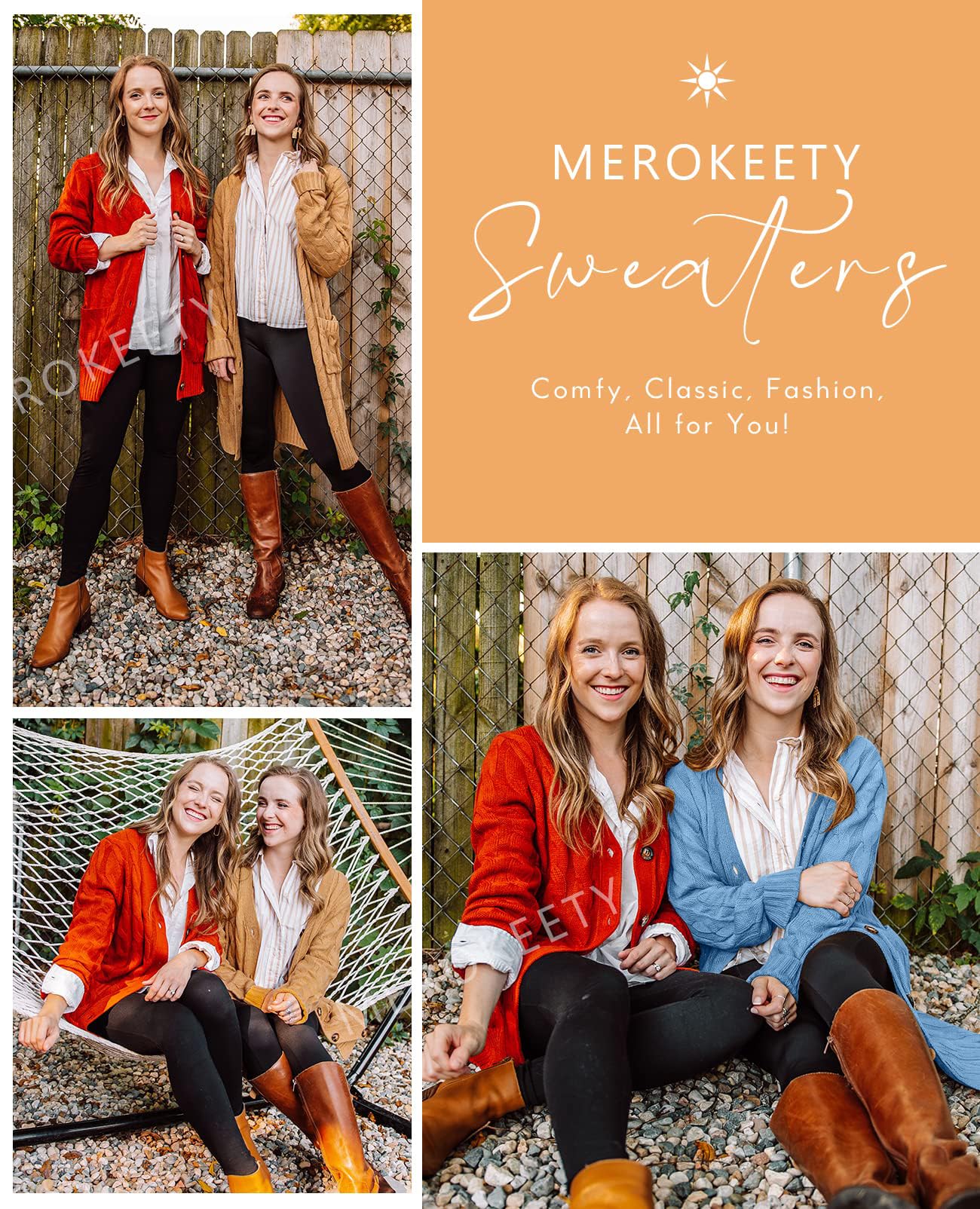 MEROKEETY Women's 2025 Fall Long Sleeve Cable Knit Cardigan Sweater - Open Front Button Loose Fit Outerwear for Casual Wear, Office & Autumn Outfits