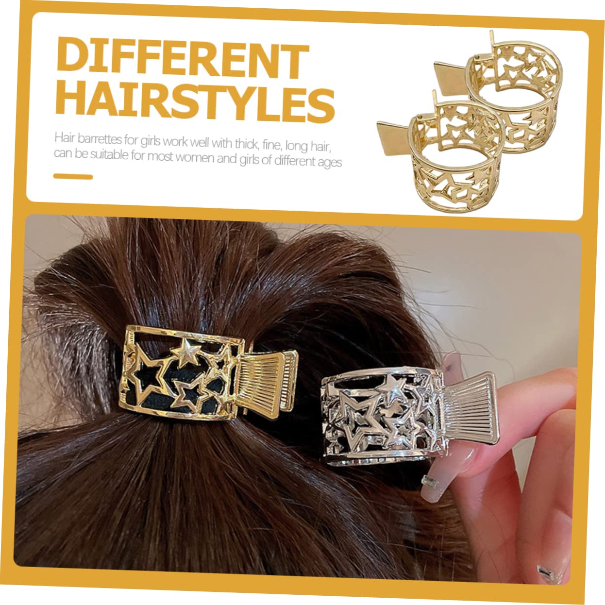 Minkissy Star Hair Clips Set - 12pcs Hair Barrettes for Women, Bun & Ponytail Holders, Decorative Hair Accessories for Party, Wedding & Everyday Use