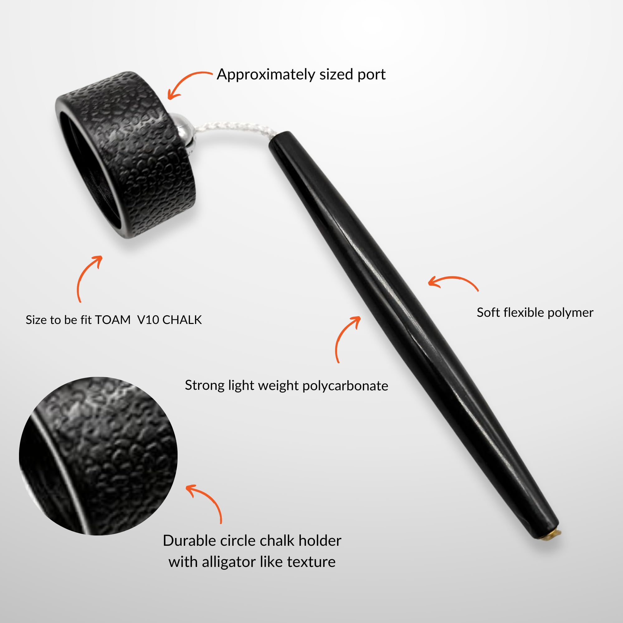 Premium Pro Series Circle Pool Chalk Holder - Compatible with TAOM Pyro & V10 Chalk | Snooker & Billiards Accessories for Professional Players & Home Game Rooms