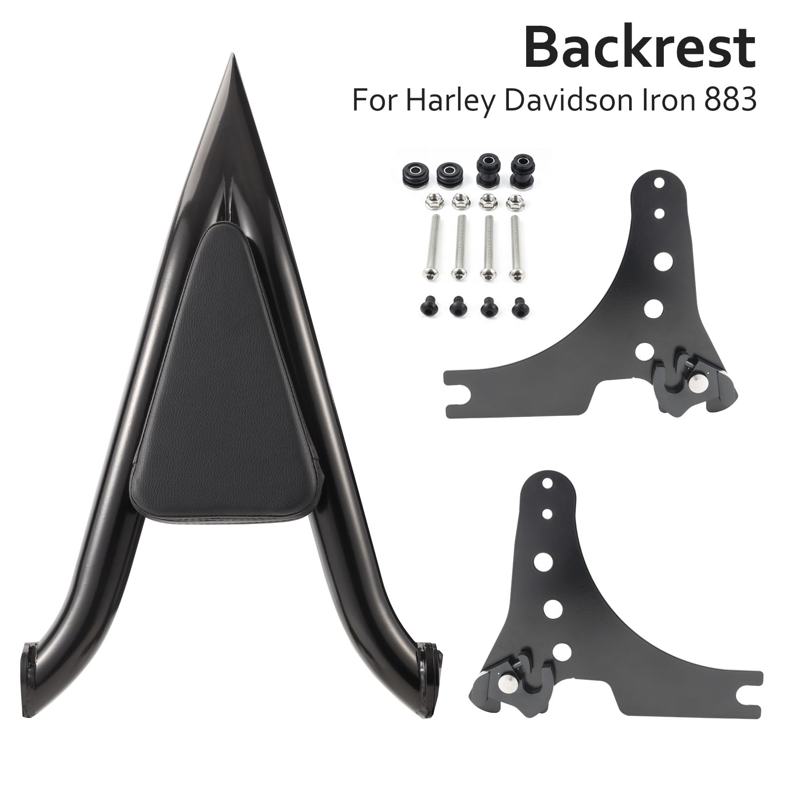 Detachable Sissy Bar Backrest for Harley Sportster XL883 XL1200 (2004-2022) - Compatible with Sportster 883, 1200, Seventy Two, Forty Eight, Iron 883 & Iron 1200 - Black - Perfect for Long Rides & Passenger Comfort