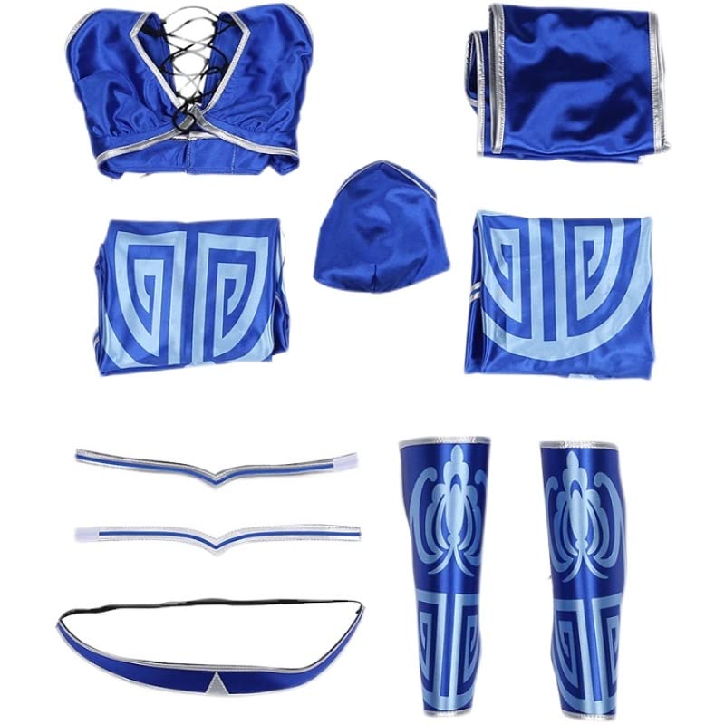 Women's Split Cosplay Costume Set with Wristbands, Arm Accessories & Stockings - Anime Lingerie Outfit for Halloween, Cosplay Events & Photoshoots