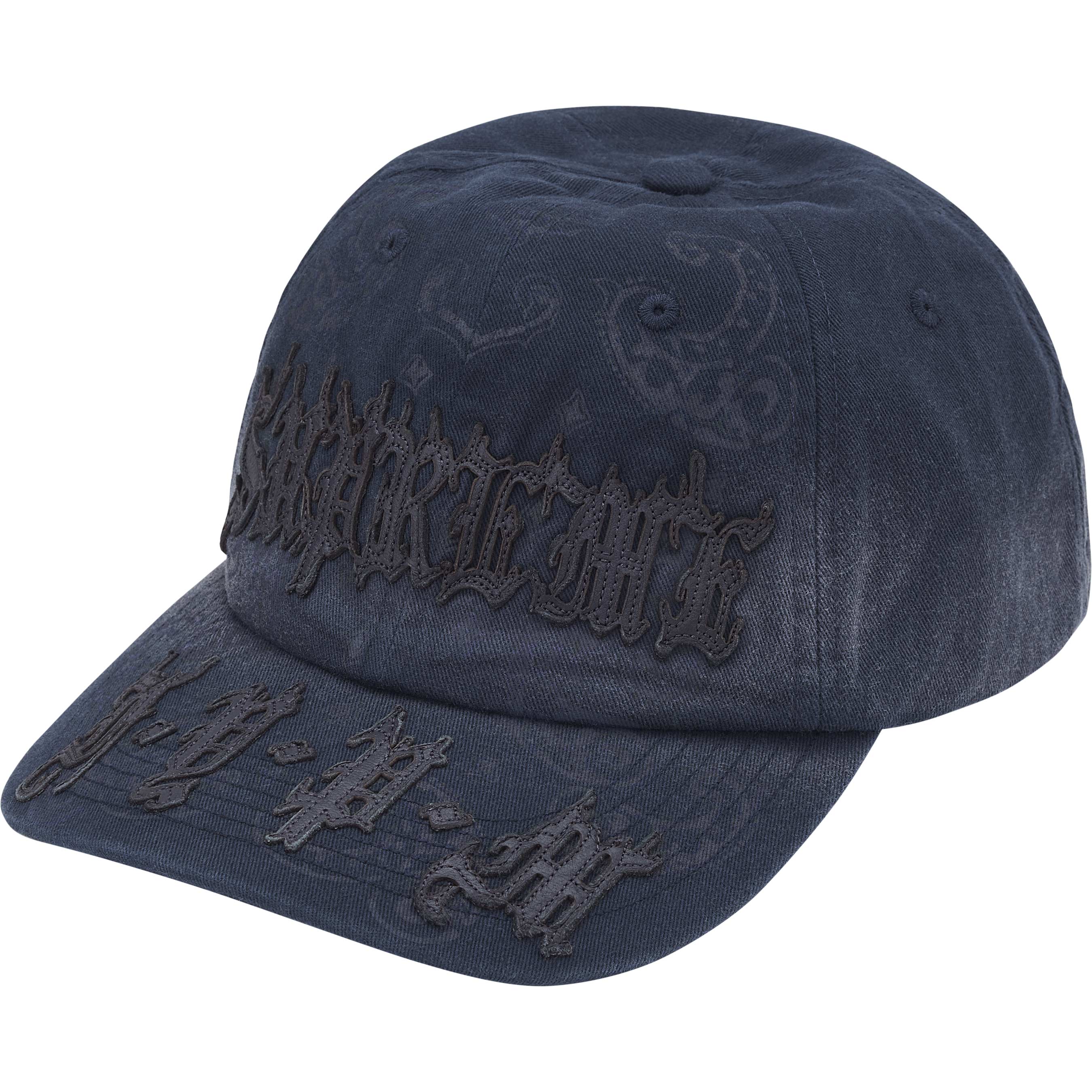 Supreme Leather Applique 6-Panel Navy Baseball Cap - Stylish Streetwear Accessory for Men & Women | Perfect for Urban Fashion, Hip-Hop Style & Everyday Wear