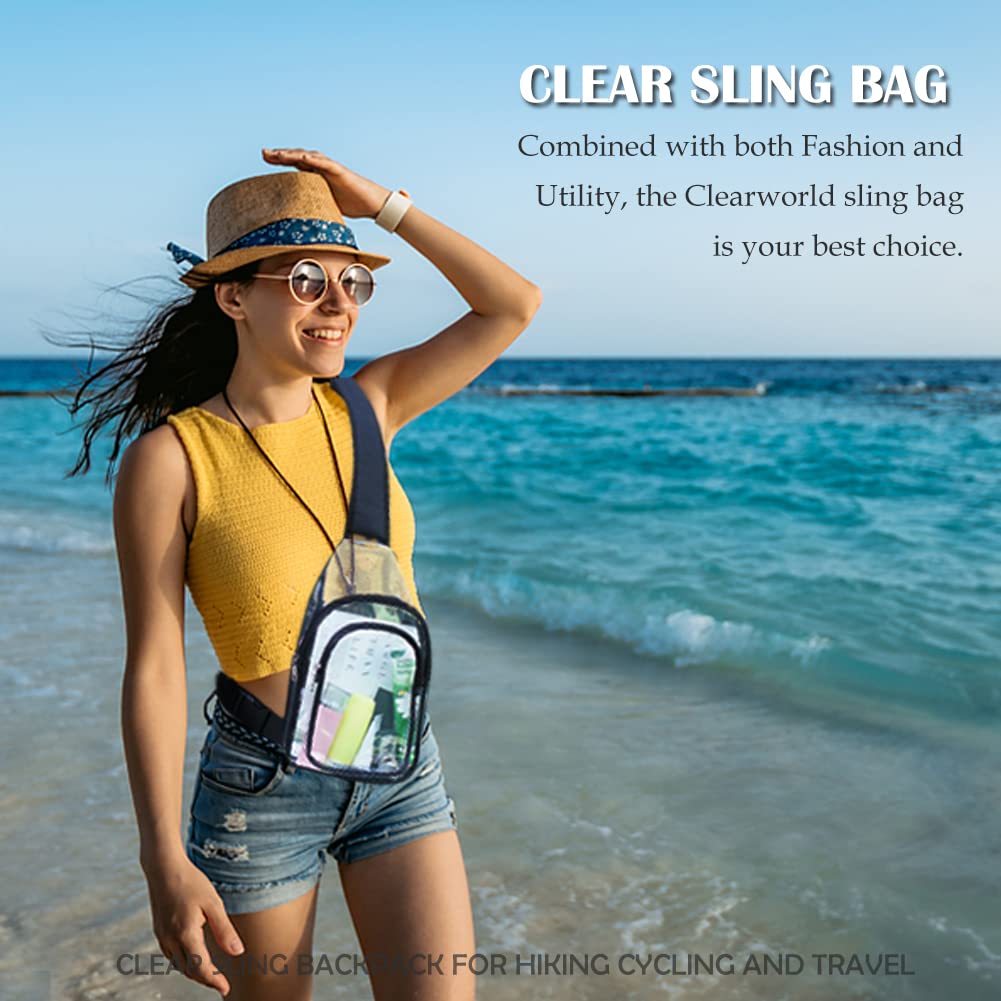 Clear PVC Sling Bag - Stadium Approved Crossbody Shoulder Bag for Concerts, Festivals & Travel | Lightweight Transparent Purse for Women & Men