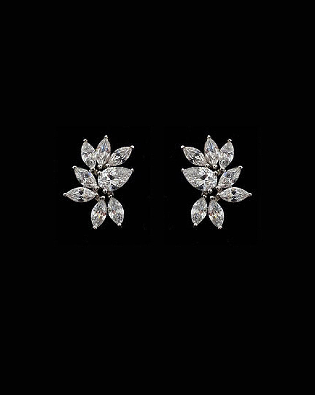 Elegant Twilight Crystal Stud Bridal Earrings by Stephanie Browne – Perfect for Weddings, Prom, and Special Occasions