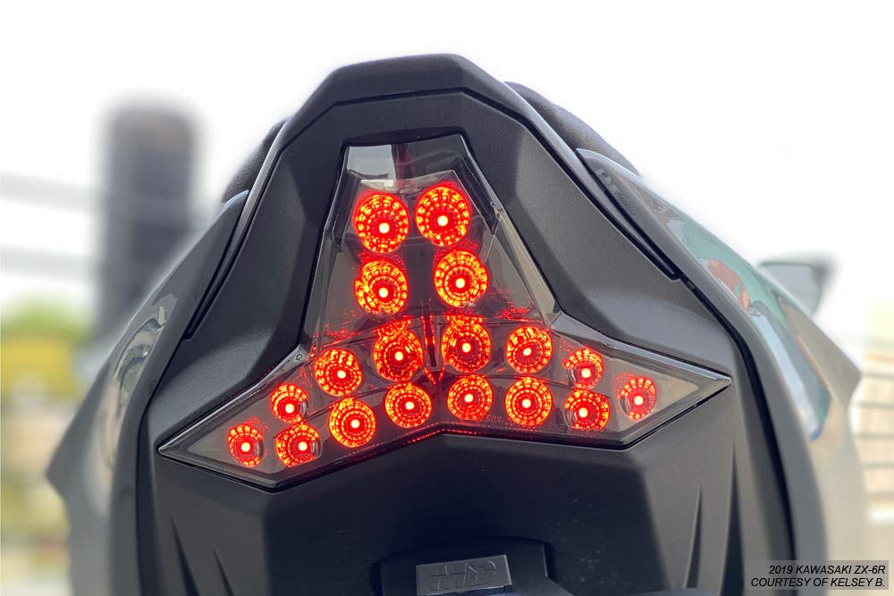 Smoke Lens Sequential LED Tail Lights for 2019-2023 Kawasaki Ninja ZX-6R 636 - Upgrade Motorcycle Rear Lights (Not Compatible with 2024+ Models) - Perfect for Night Riding and Enhanced Visibility