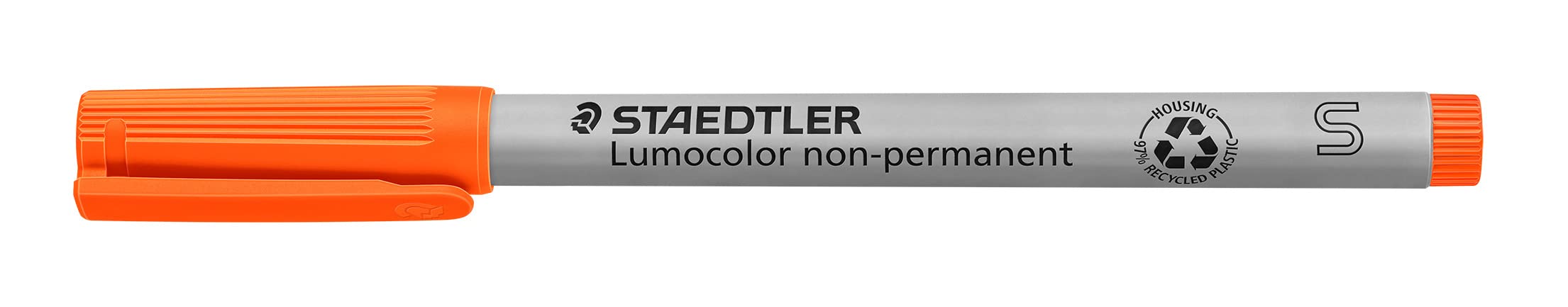 STAEDTLER 311-4 Lumocolor Universal Non-Permanent Superfine Marker Pens - Orange, Pack of 10 - Ideal for Whiteboards, Planners, and Office Use