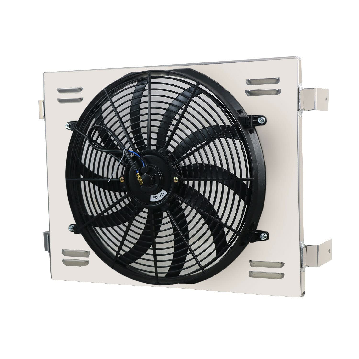 Aluminum 4 Row Radiator Shroud & Fan Kit for 1955-1957 Chevy Bel Air 3.8L 3.9L 4.3L 4.6L L6 V8 - Perfect Cooling Upgrade for Classic Car Restoration & Hot Rod Builds