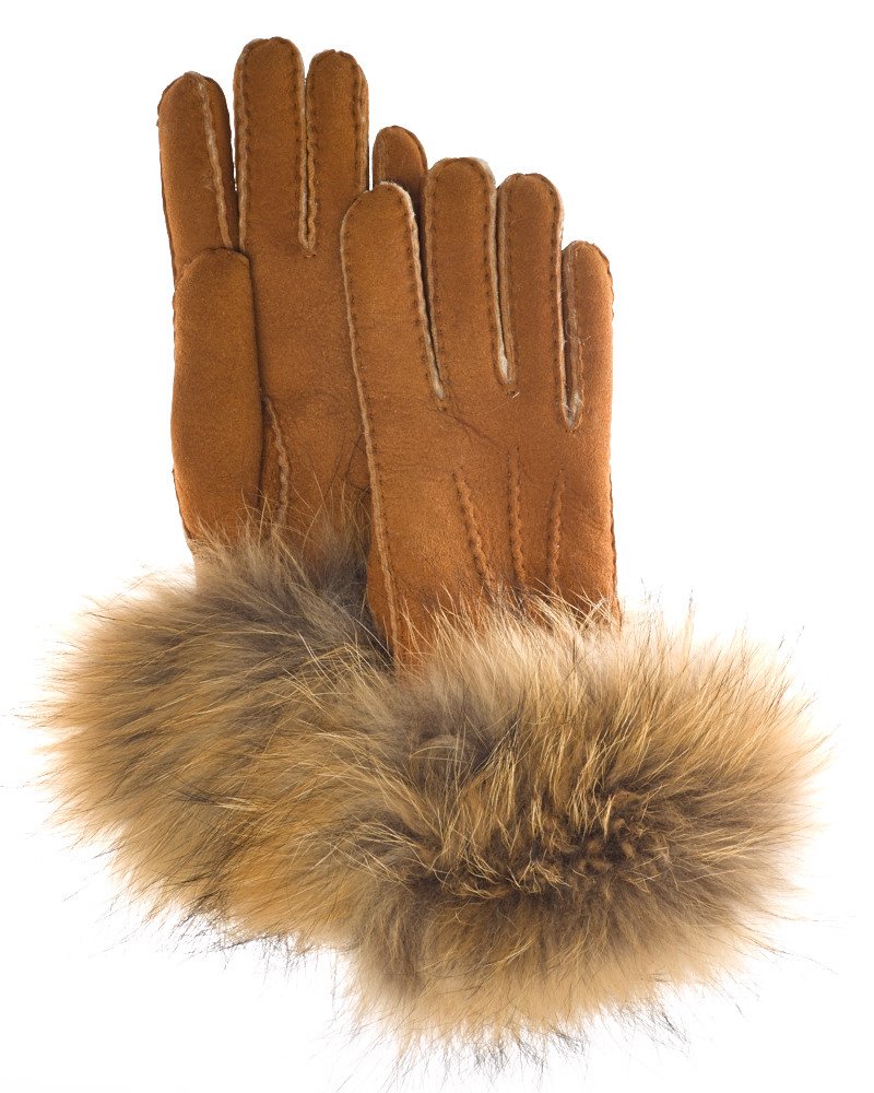 Premium Finn Raccoon Fur Trim Winter Gloves - Soft & Warm Touchscreen Compatible for Women & Men - Perfect for Skiing, Snowboarding & Cold Weather Activities