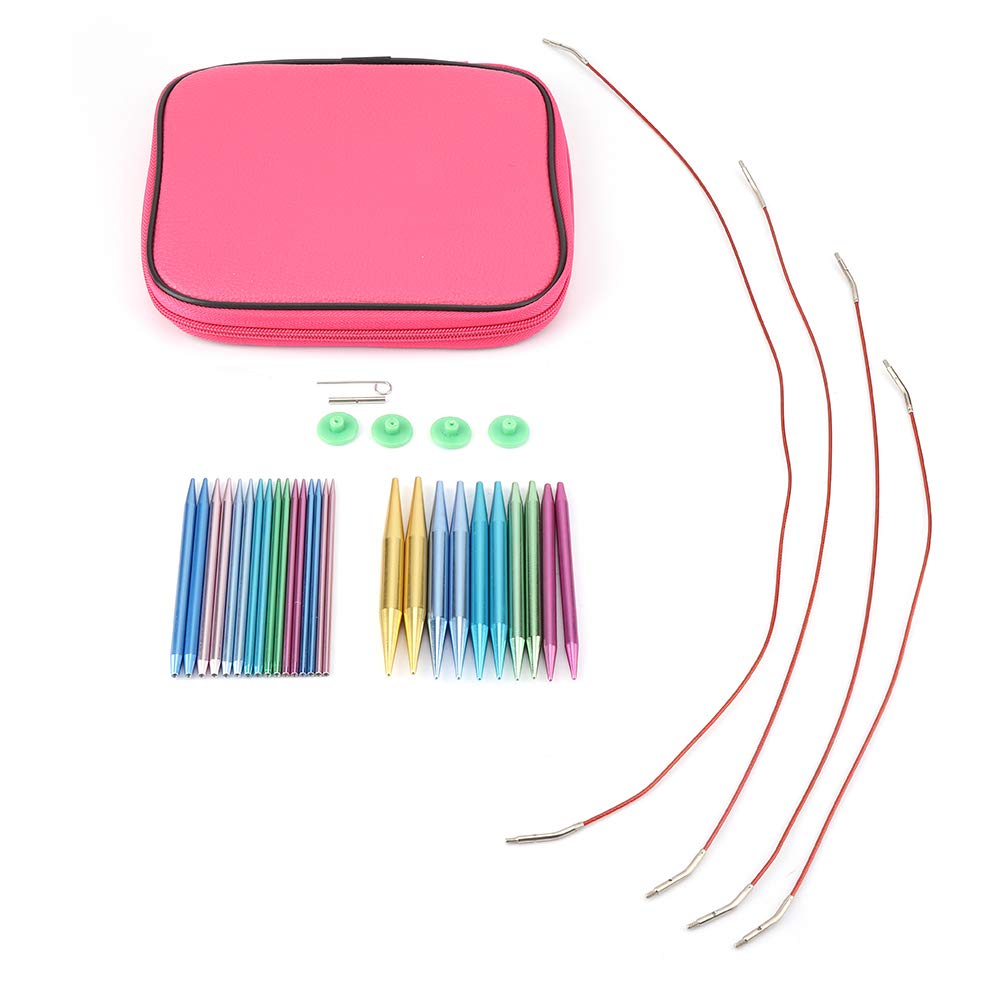 banapo Interchangeable Knitting Needles Set - Aluminum & Plastic DIY Crochet Tools for Home Knitting - Perfect Gift for Crafty Moms & Knitting Enthusiasts | Great for Scarves, Sweaters & Handmade Gifts