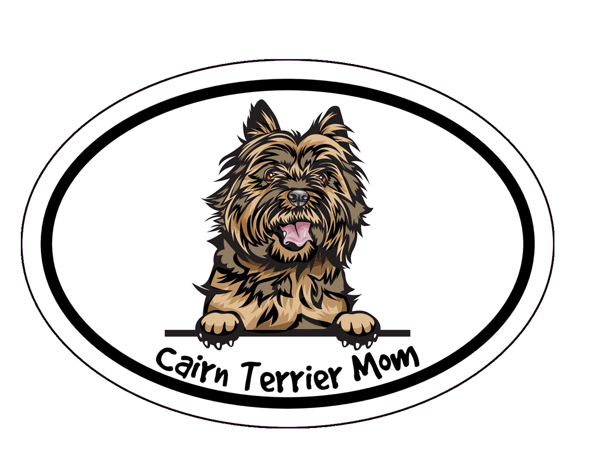 WickedGoodz Oval Cairn Terrier Mom Decal - Durable Dog Breed Bumper Sticker for Laptops, Tumblers, Windows, Cars, Trucks, Walls - Perfect for Pet Lovers & Home Decor