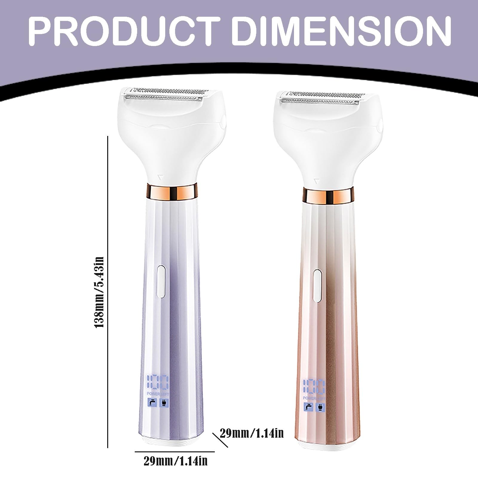 5 in 1 Electric Shaver Razor for Women - Painless Hair Remover for Face, Nose, Eyebrow, Armpit, Legs & Bikini Area | Rose Gold | Perfect for Travel, Gym & Daily Grooming