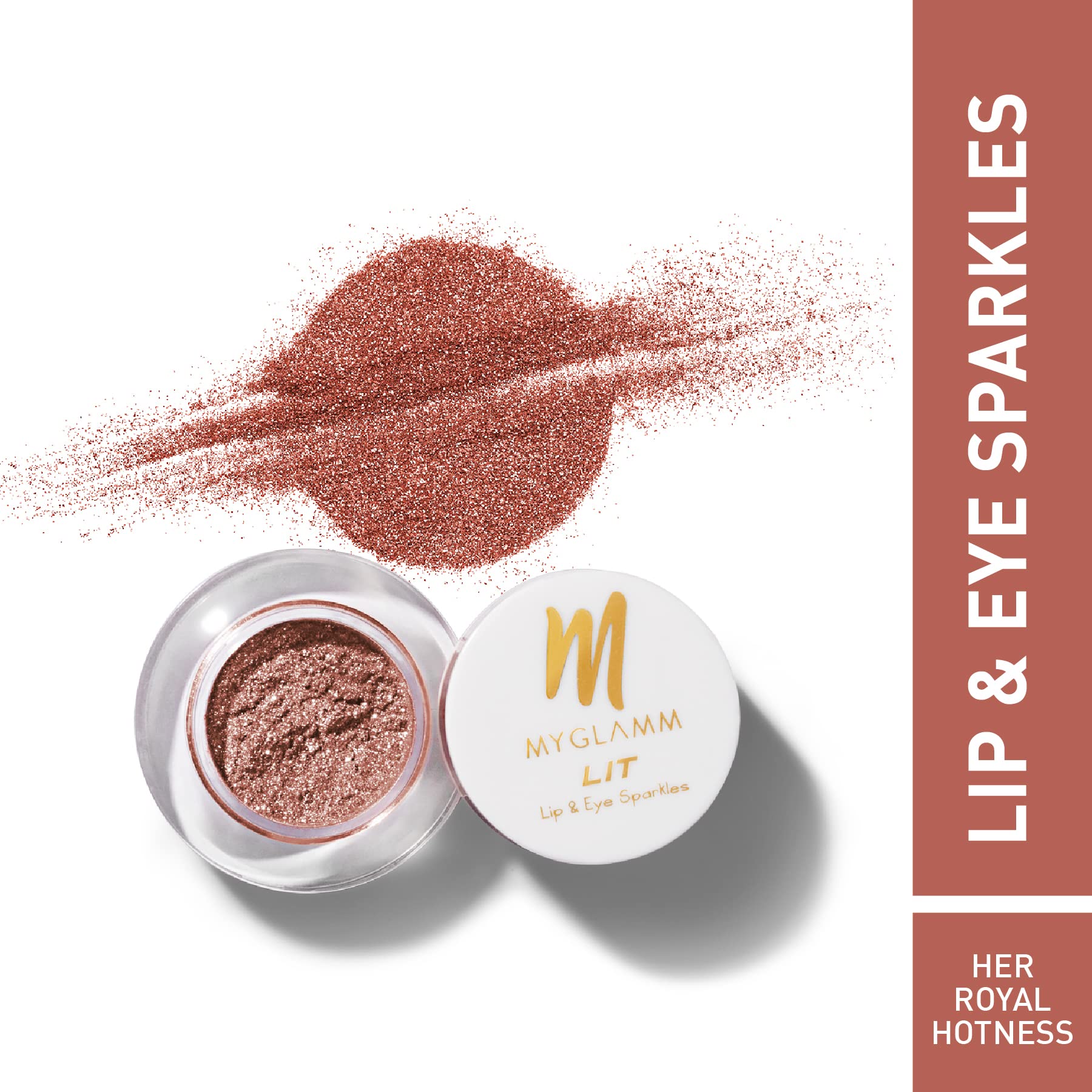 MyGlamm LIT Lip & Eye Sparkles - Her Royal Hotness (Fuchsia Pink) - 8.5ml | Vegan & Cruelty-Free Lip & Cheek Tint | Long-Lasting Sheer Pink Lip Stain | Perfect for Parties, Date Nights & Special Occasions