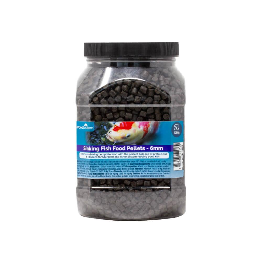 Premium Sinking Fish Food Pellets 6mm - 2L & 5L Bulk Aquarium Fish Feed for Tropical Fish, Goldfish, Koi - Ideal for Pond, Tank & Outdoor Water Garden Use