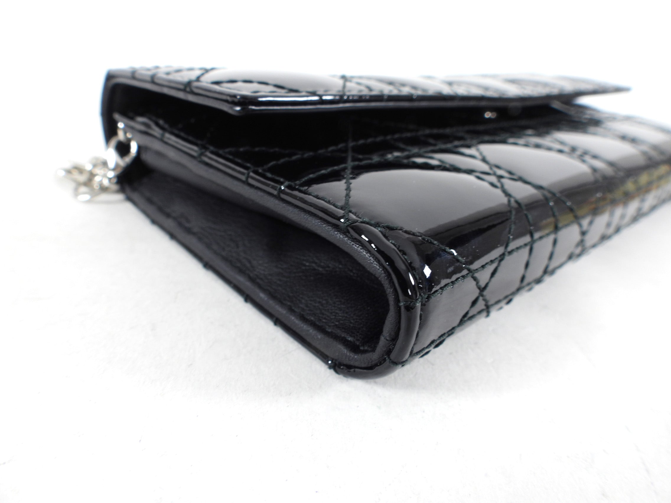 Dior Black Patent Leather Cannage Lady Dior Wallet on Chain WOC Crossbody Bag for Women | Perfect for Evening Parties, Date Nights & Special Occasions
