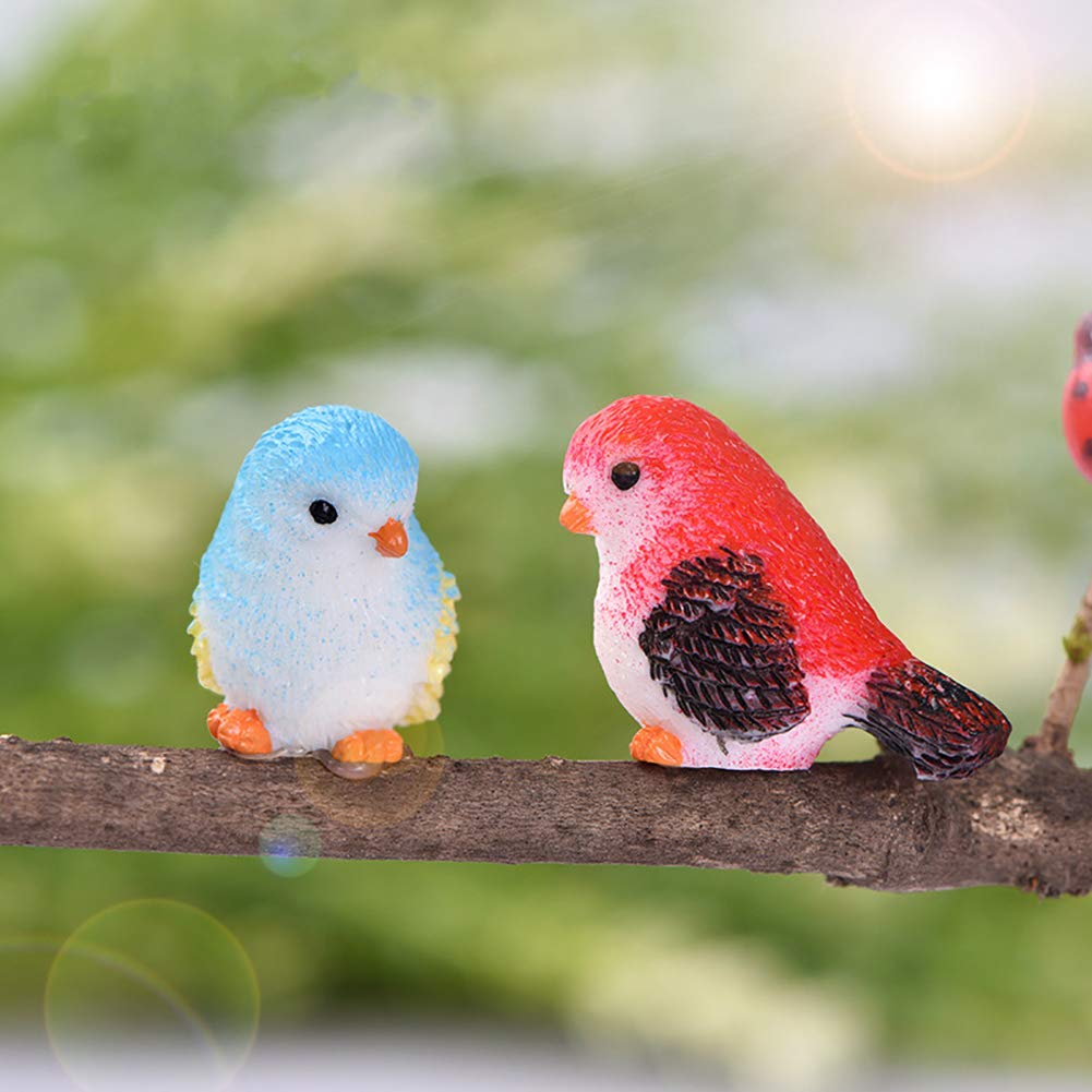 12 Pcs Miniature Bird Figurines - Cute Mini Bird Dollhouse Decor, Fairy Garden & Plant Pot Ornaments for Home, Office & DIY Crafts | Perfect for Fairy Gardens, Terrariums, Table Centerpieces & Gift Giving