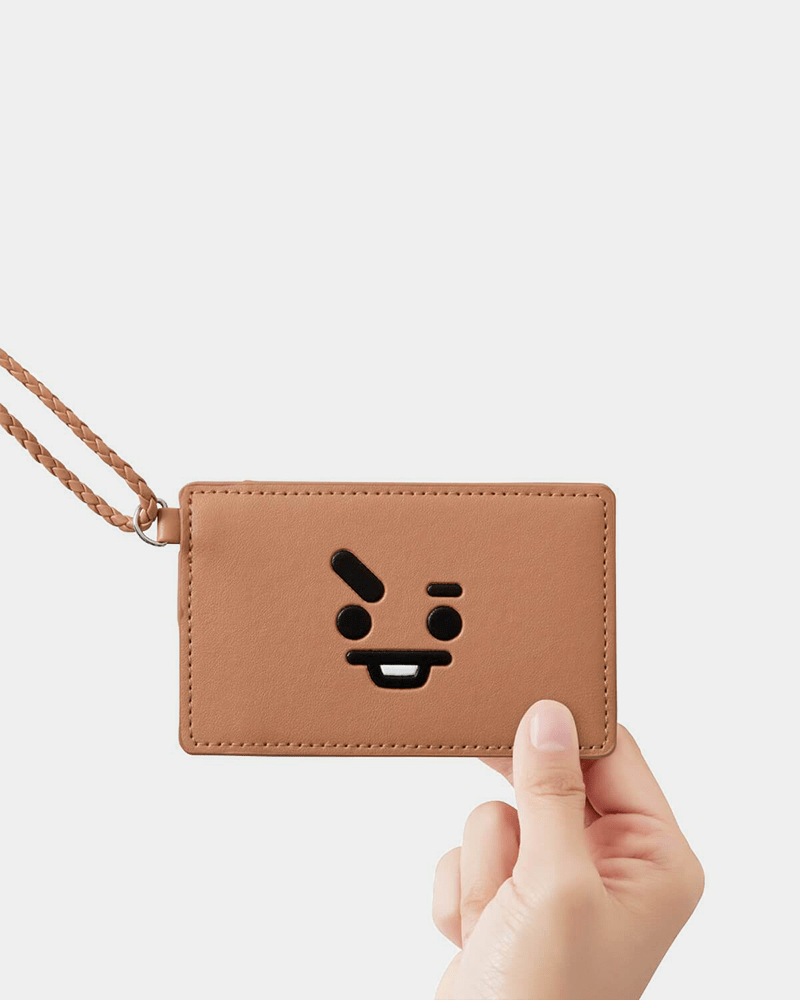 BT21 SHOOKY Strap Card Holder - Cute Character Phone Wallet for Credit Cards & ID - Perfect for BTS Fans, Travel, and Everyday Use