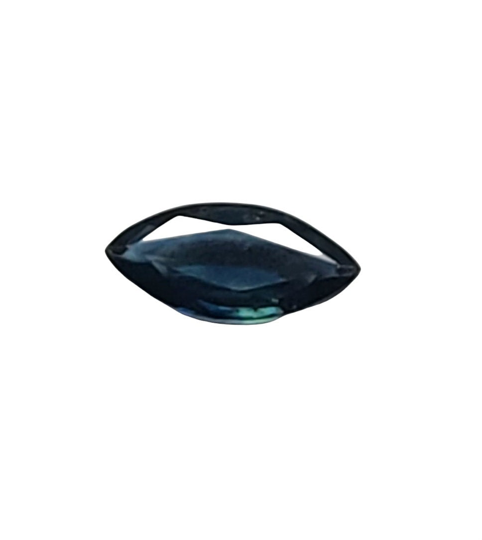 0.48ct Natural Medium Dark Greenish Blue Sapphire Marquise Loose Stone - 8x4mm, VS Clarity, September Birthstone for Jewelry Making & Engagement Rings