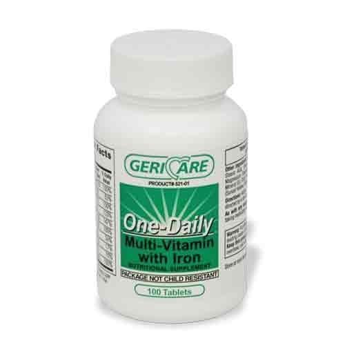 Geri-Care Multivitamin with Iron Tablets - 100 Count | Essential Daily Vitamins & Minerals for Energy, Immunity & Overall Health | Perfect for Adults & Seniors with Active Lifestyles