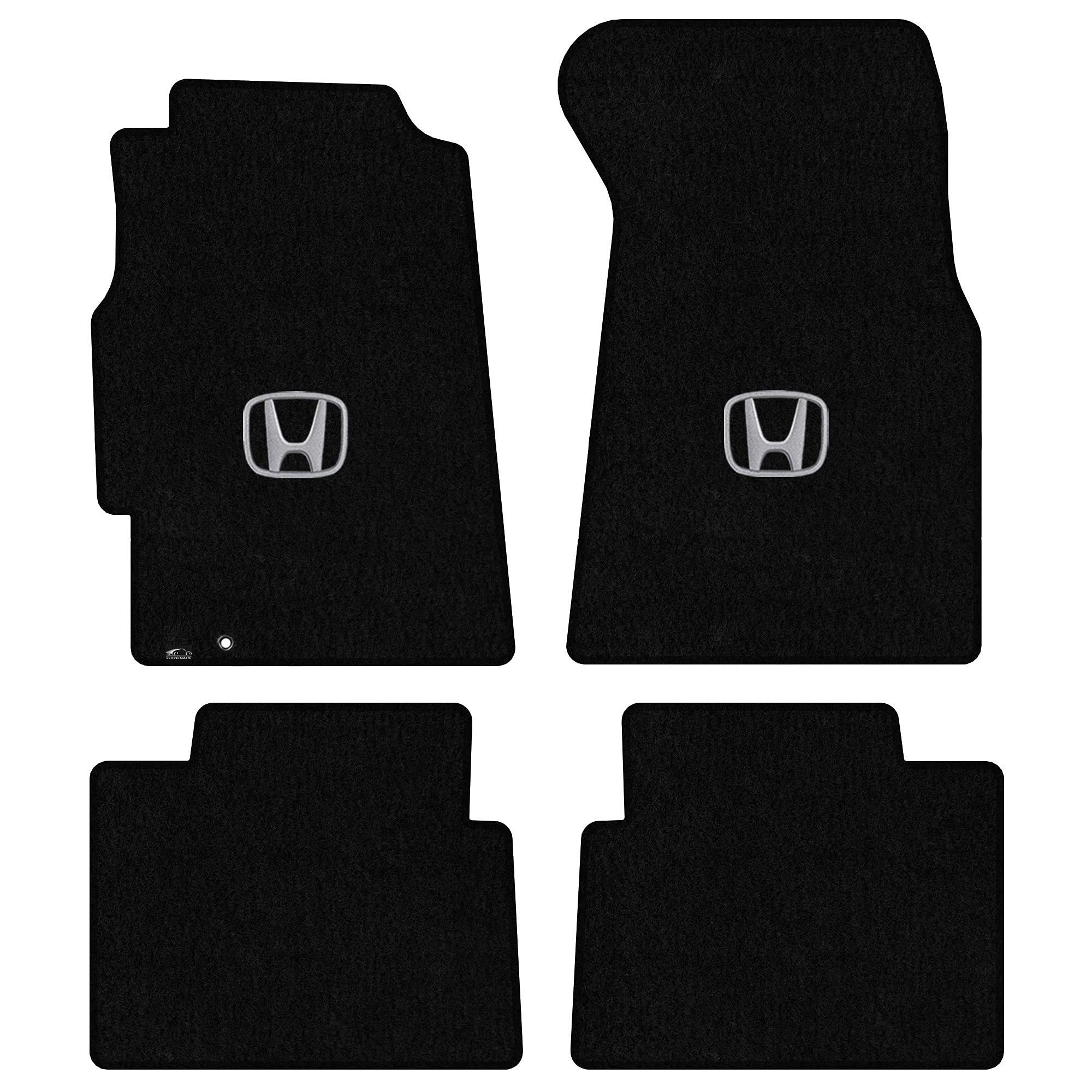 Premium Custom-Fit Carpet Floor Mats for 1996-2000 Honda Civic 2-Door Hatchback - Luxury Car Floor Liners (4-Piece Set, Black/Silver) - Perfect for Daily Commuting & Road Trips