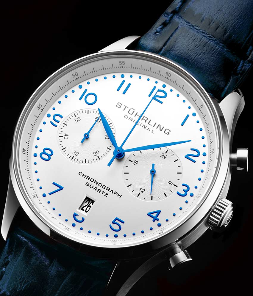 GR1 Q 896 Quartz 42mm Chronograph Watch for Men - Waterproof Sports Chrono Wristwatch with Date Display - Perfect for Running, Swimming & Outdoor Activities