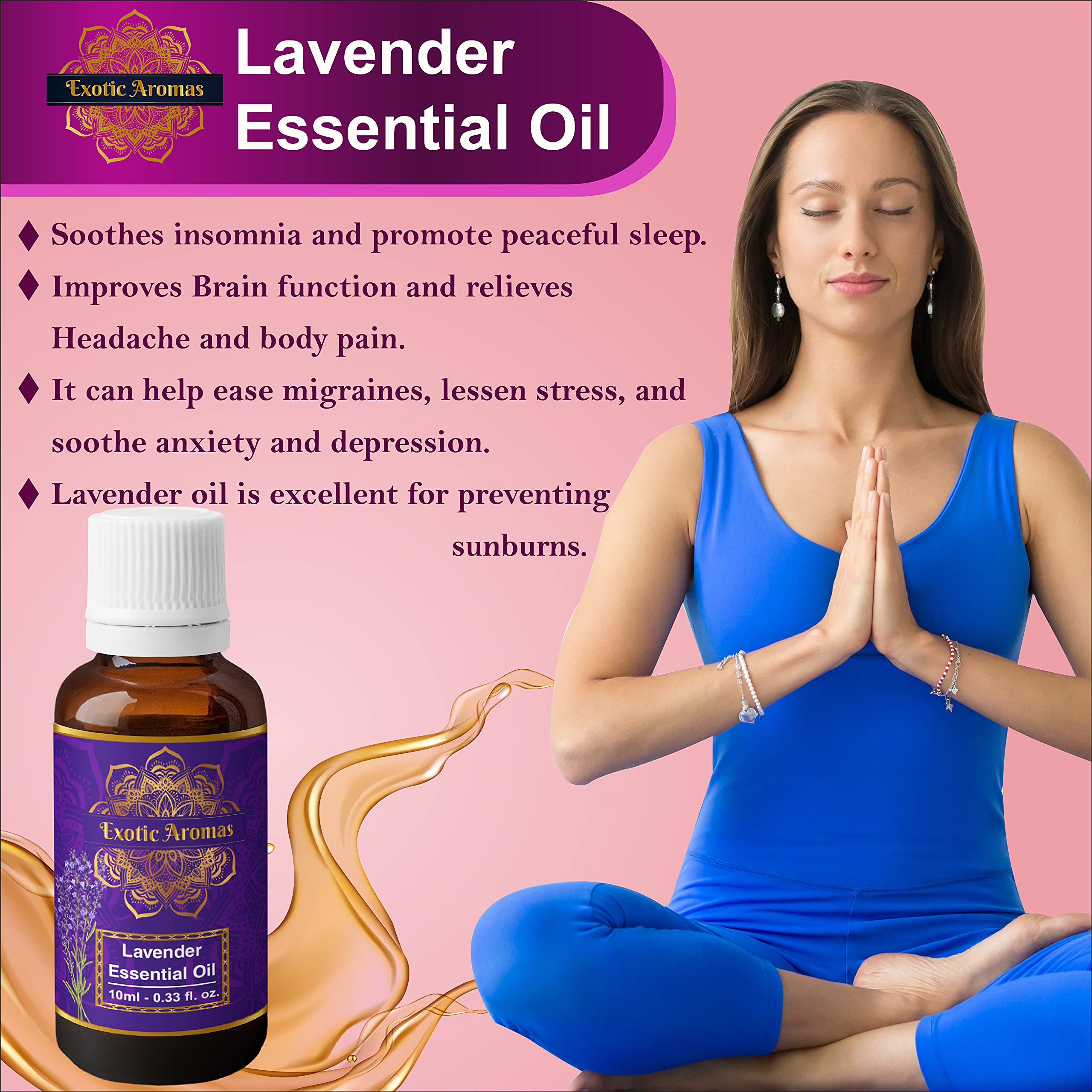 Premium Lavender & Rose Essential Oil Set - 100% Pure Aromatherapy Oils for Relaxation, Stress Relief & Skin Care - Perfect for Diffusers, Massage & DIY Beauty Products