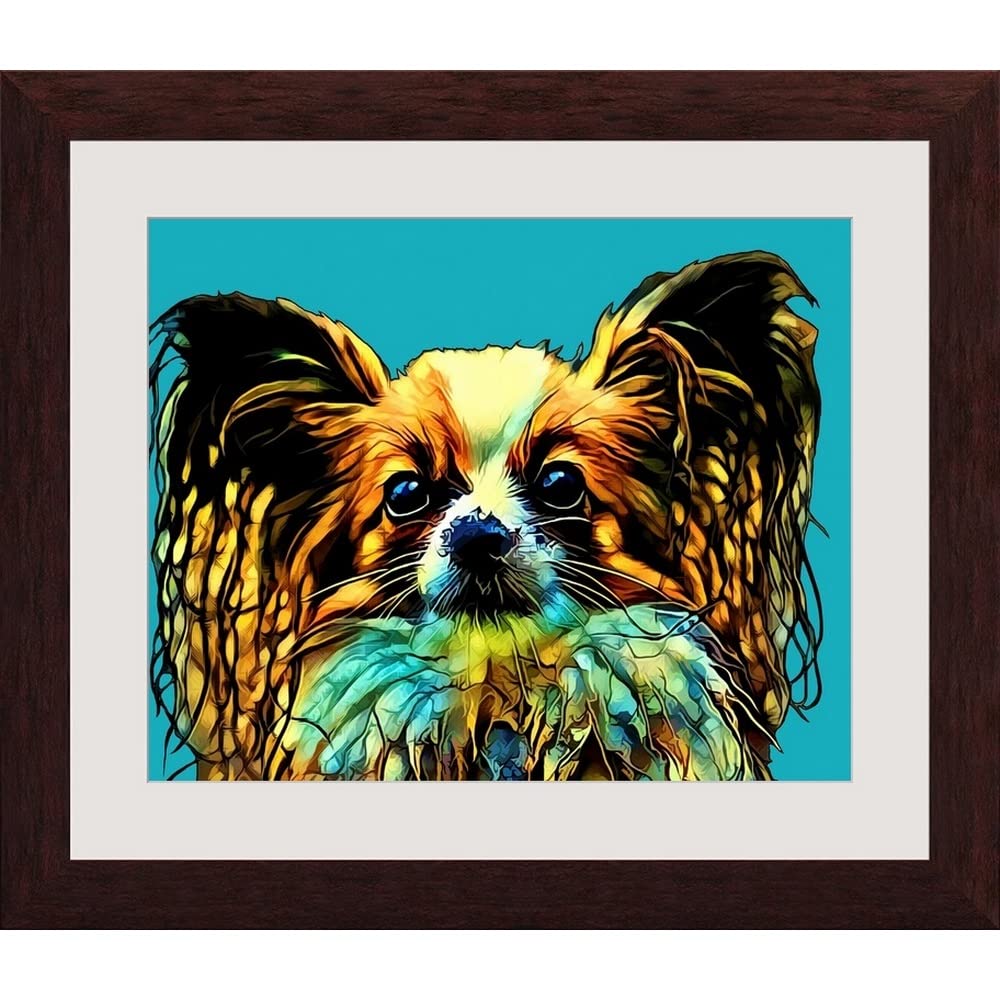 GREATBIGCANVAS Pop Dog VI Espresso Framed Wall Art Print - Modern Dog Painting for Living Room, Bedroom & Office Decor - Unique Gift for Dog Lovers