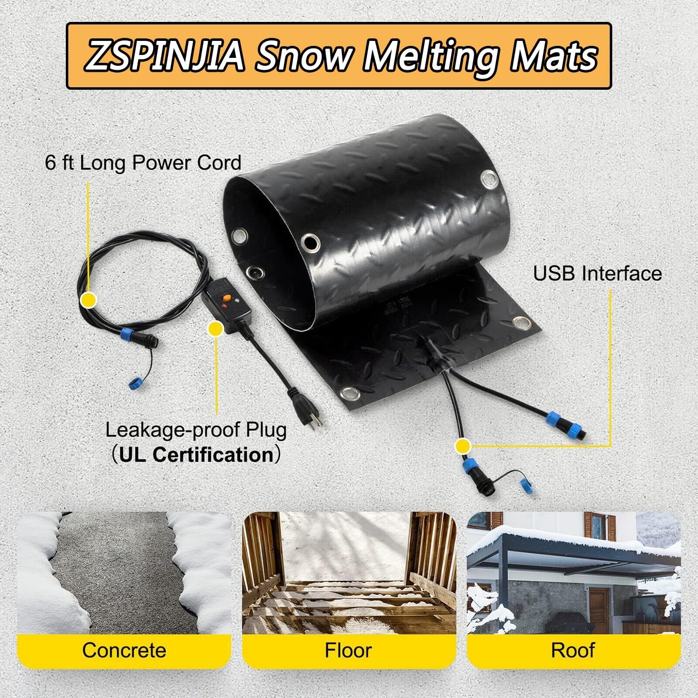 Heated Snow Melting Mat with Timer - Non-Slip Outdoor Stair Mats for Winter - 10x30in (25.4x76.2cm) - Set of 3 - Perfect for Stairs, Steps, Doorways, Walkways & Driveways - Keep Your Home Safe & Ice-Free This Winter