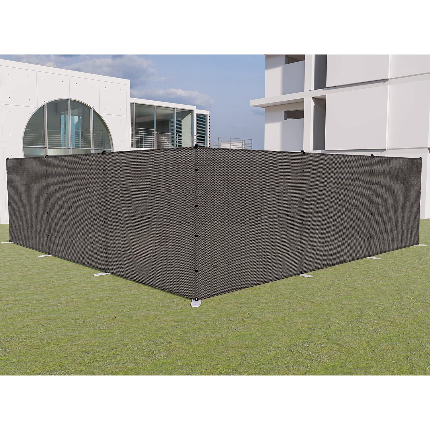 TANG 6'x24' Outdoor Privacy Fence - Brown Removable Garden Yard Fencing with Ground Spikes & Posts | Backyard, Pool Safety Barrier & Pet Enclosure for Dogs & Chickens | Perfect for Patio, Deck, and Landscape Protection