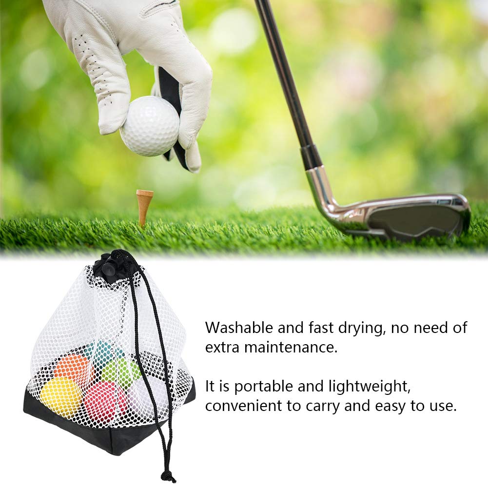 Premium Golf Ball Bag - Large Capacity Nylon Mesh Carry Pouch with Drawstring Closure for Golf & Tennis Balls | Durable Golf Storage Accessory | Perfect for Driving Range, Course Play & Sports Equipment Organization