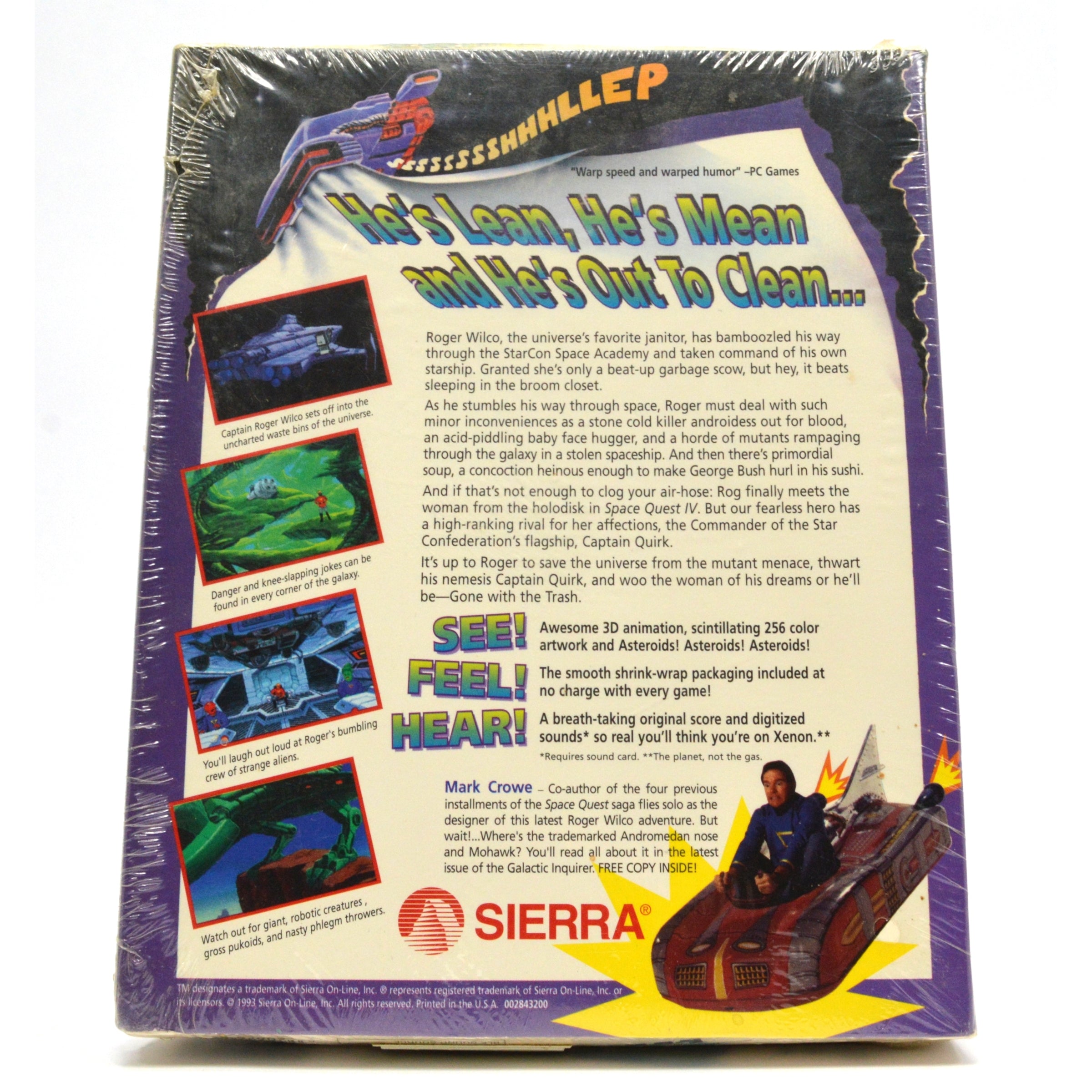 Brand New ROGER WILCO THE NEXT MUTATION Sealed Computer Game Space Quest V - Adventure Game for PC Windows, Perfect for Retro Gaming Enthusiasts & Collectors