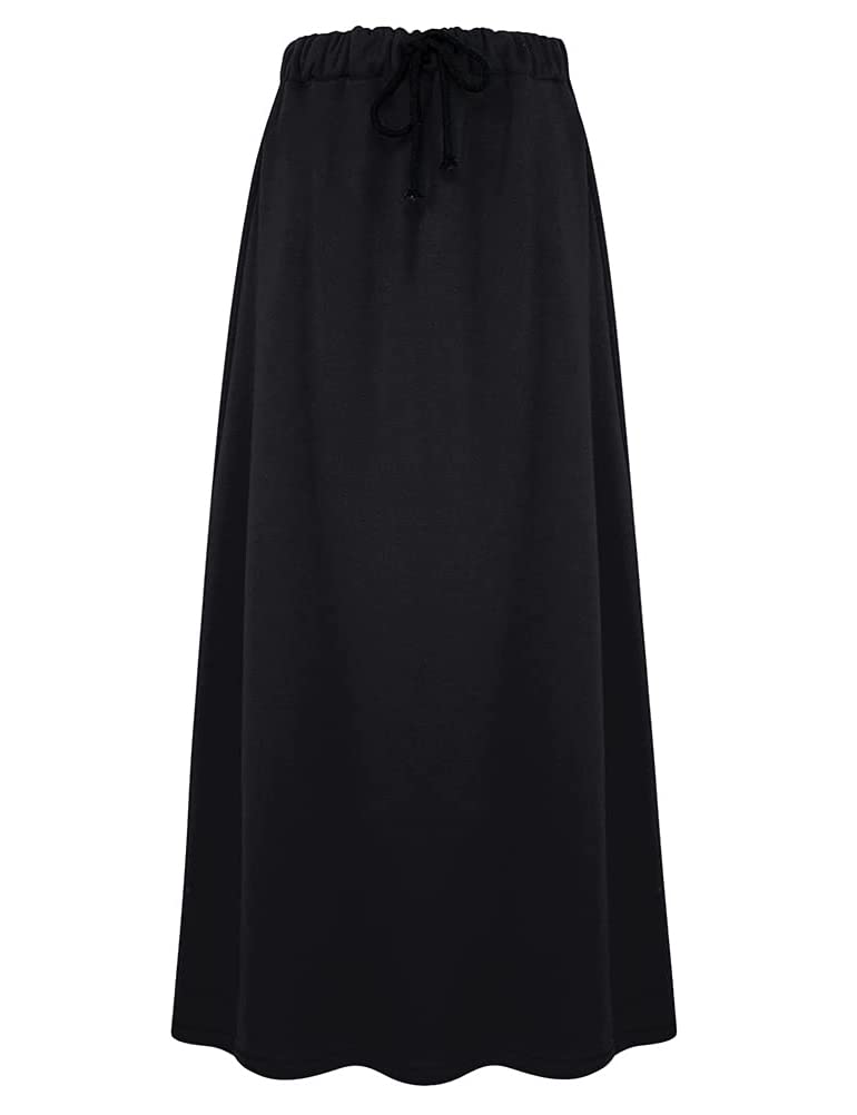 Kinghua Women's A-Line Flared Winter Skirt - Fleece Lined, Elastic Waist with Pockets - Warm Long Skirt for Cold Weather | Perfect for Office, Church & Holiday Outfits