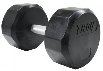 Troy 12-Sided Rubber Encased Dumbbell Set (5-100 lbs) - Heavy Duty Home Gym Equipment for Strength Training & Weightlifting