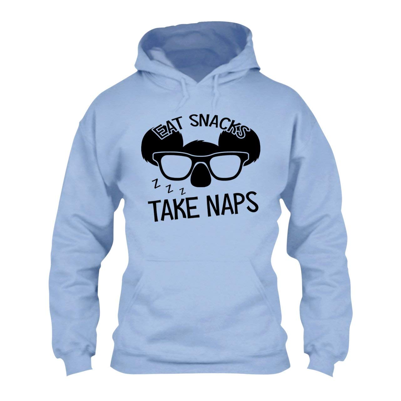 Big Grey Eat Snacks Take Naps Unisex Hoodie - Cozy Long Sleeve Pullover Sweatshirt for Men & Women | Perfect for Casual Wear, Lounging at Home, and Outdoor Activities