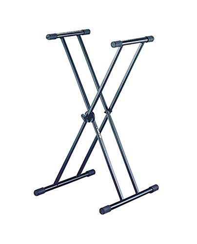X Style Single-Tier Double-Brace Keyboard Stand - Heavy Duty Adjustable & Portable for Piano, Synthesizer, MIDI Controller - Perfect for Home Studio, Live Performances & Music Practice