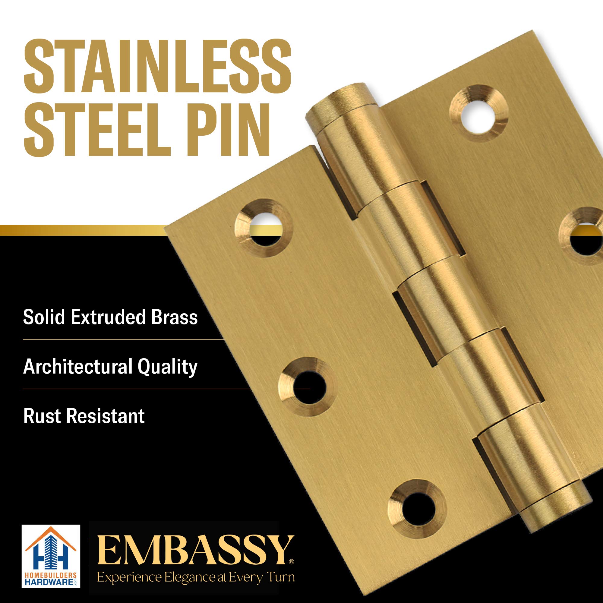 Premium Solid Brass Door Hinge 3.5x3.5