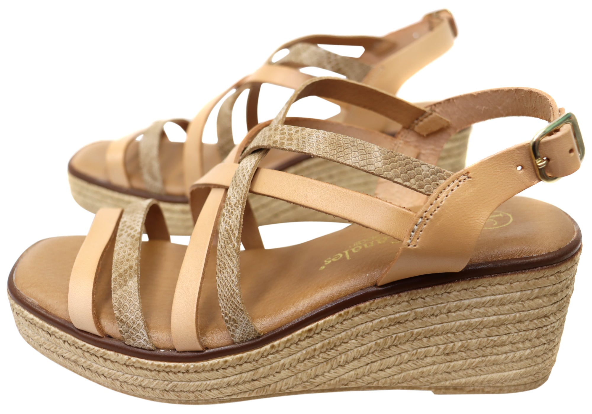 Lola Canales Cathy Women's Spanish Leather Wedge Sandals - Comfortable Summer Casual Shoes for Beach, Vacation & Daily Wear