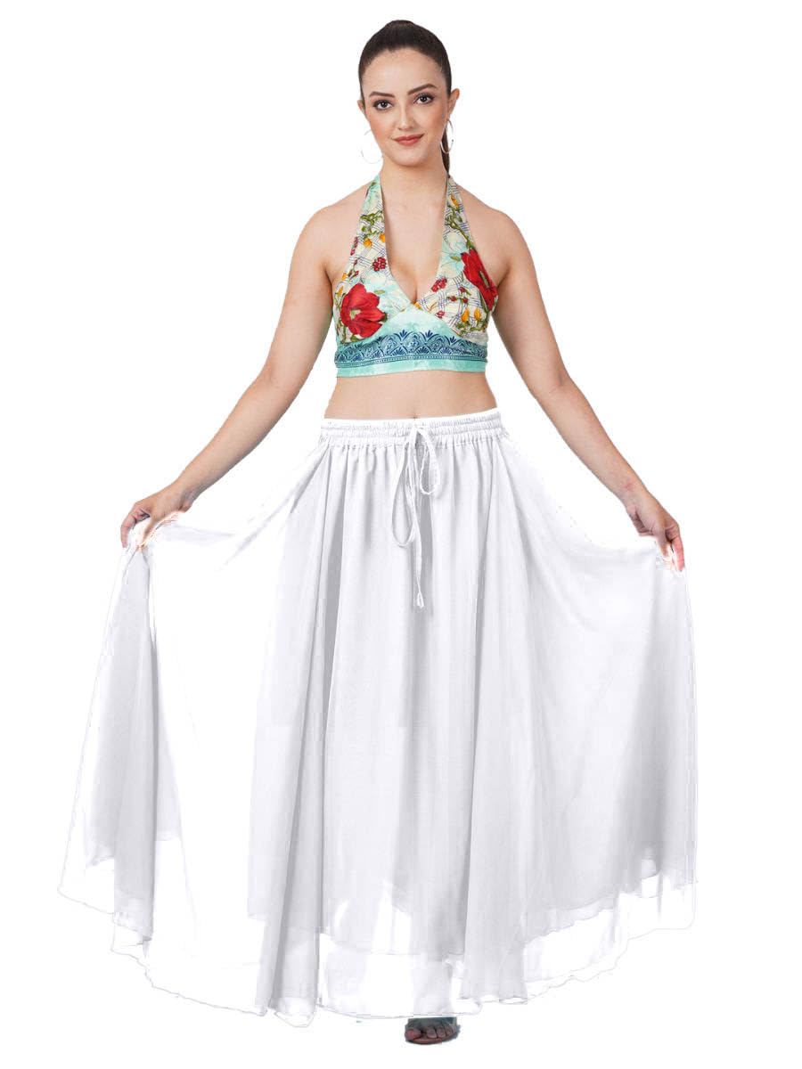 Wevez Women's Ballet Skirt - Sheer Long Chiffon Dance Skirt with Adjustable Waist for Ballet, Belly Dance, Yoga & Performance