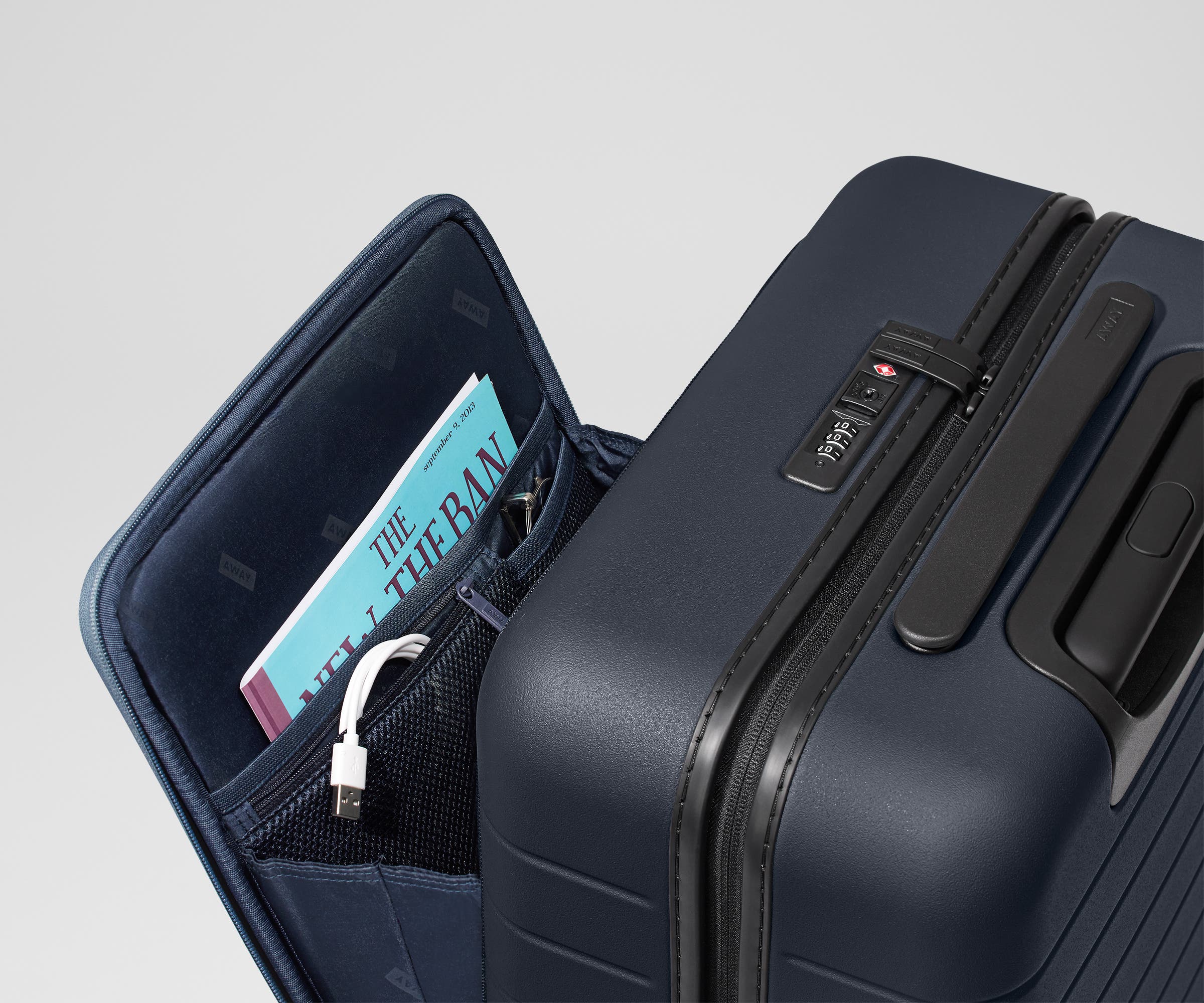 Premium Navy Blue Executive Carry-On Luggage - Lightweight & Durable Business Travel Suitcase for Airplane Cabin Use