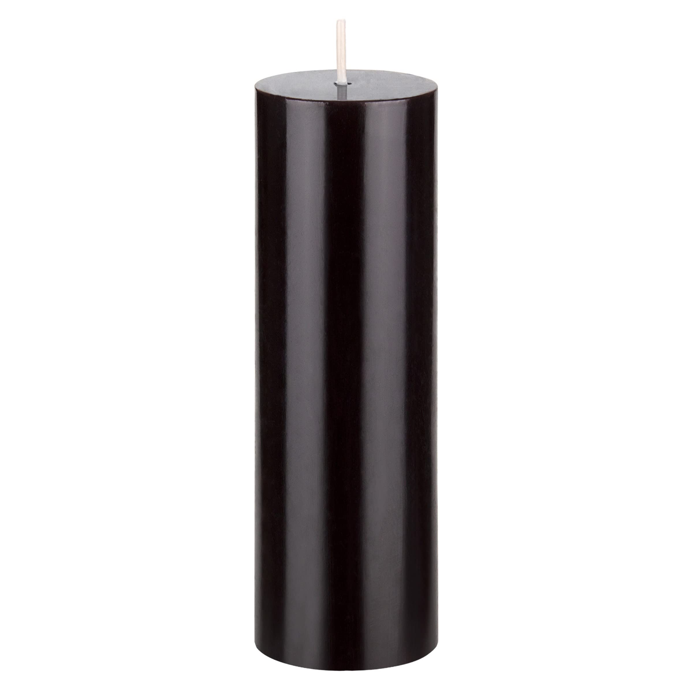 Premium Unscented Black Pillar Candle - 2