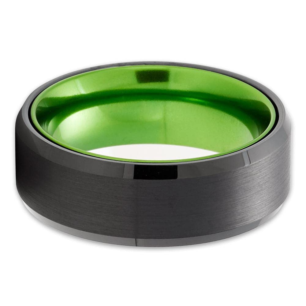 Black Tungsten Carbide Wedding Ring for Men & Women - 8mm Comfort Fit Band - Durable & Scratch Resistant - Perfect for Anniversaries, Engagements & Everyday Wear