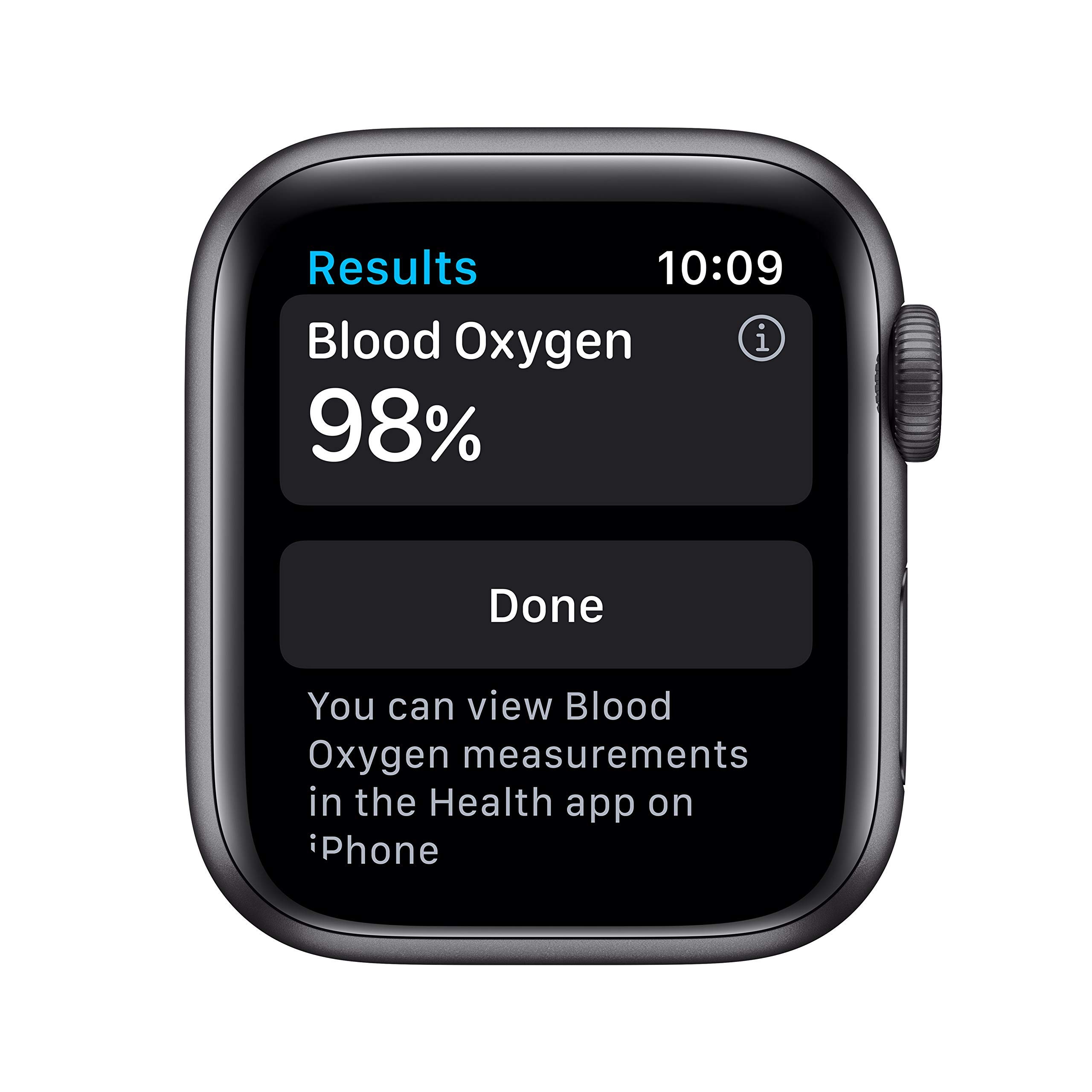 Apple Watch Series 6 GPS 40mm - Space Gray Aluminum Case with Black Sport Band (Renewed) | Smart Fitness Tracker with Heart Rate Monitor, Water Resistant for Swimming & Workouts