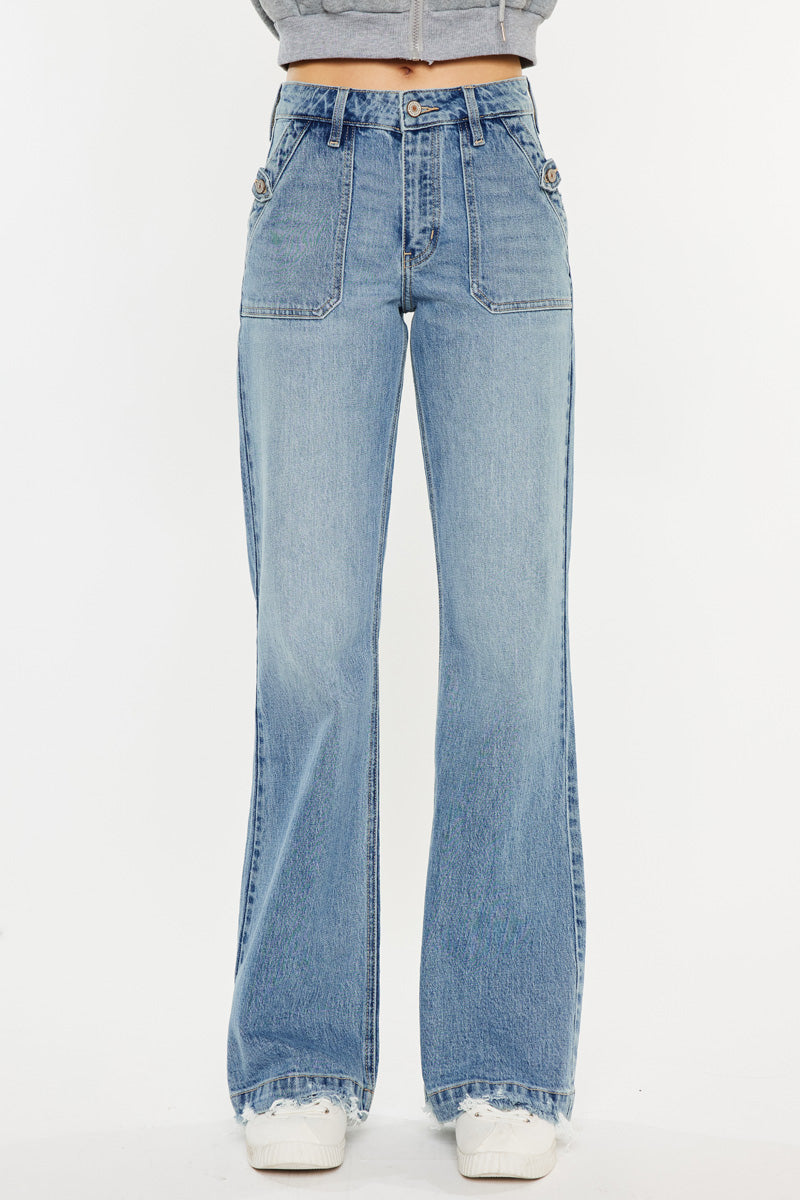 Yezmin High Rise Wide Flare Jeans for Women - Stretchy Denim Pants with Bootcut Fit | Perfect for Casual Wear, Office & Date Nights
