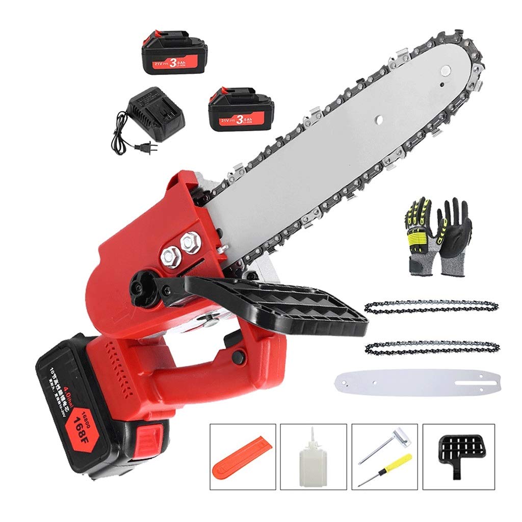 10-Inch Cordless Electric Chainsaw with Brushless Motor - Lightweight, Portable & Rechargeable for Tree Branch Cutting, Wood Pruning & DIY Projects - Perfect for Garden, Yard & Outdoor Use