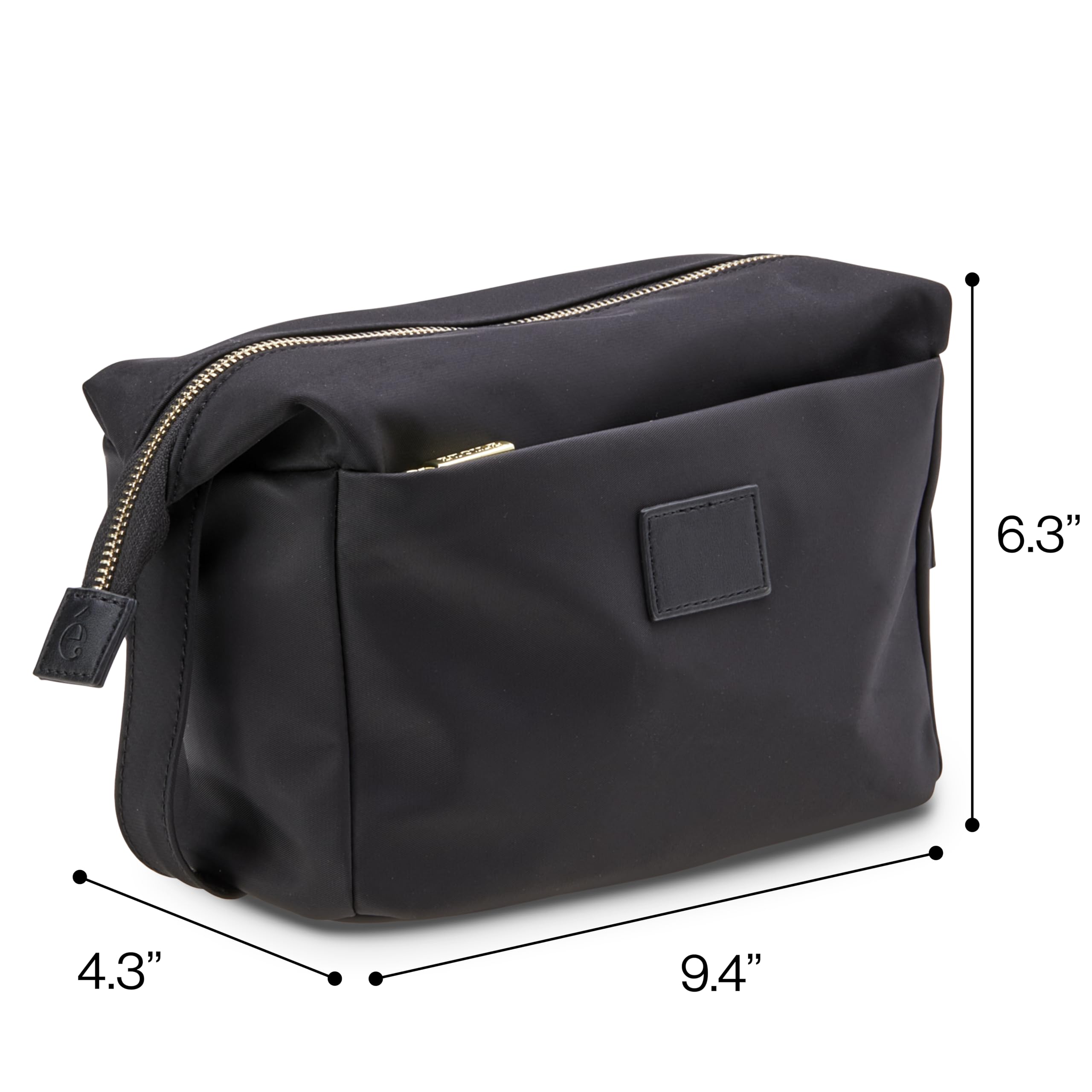 ETOILE Jet Setter Travel Case - Soft Flexible Foldable Makeup Cosmetic Bag for Women | Perfect for Airplane Carry-On, Weekend Getaways & Gym Essentials Organization (Black)
