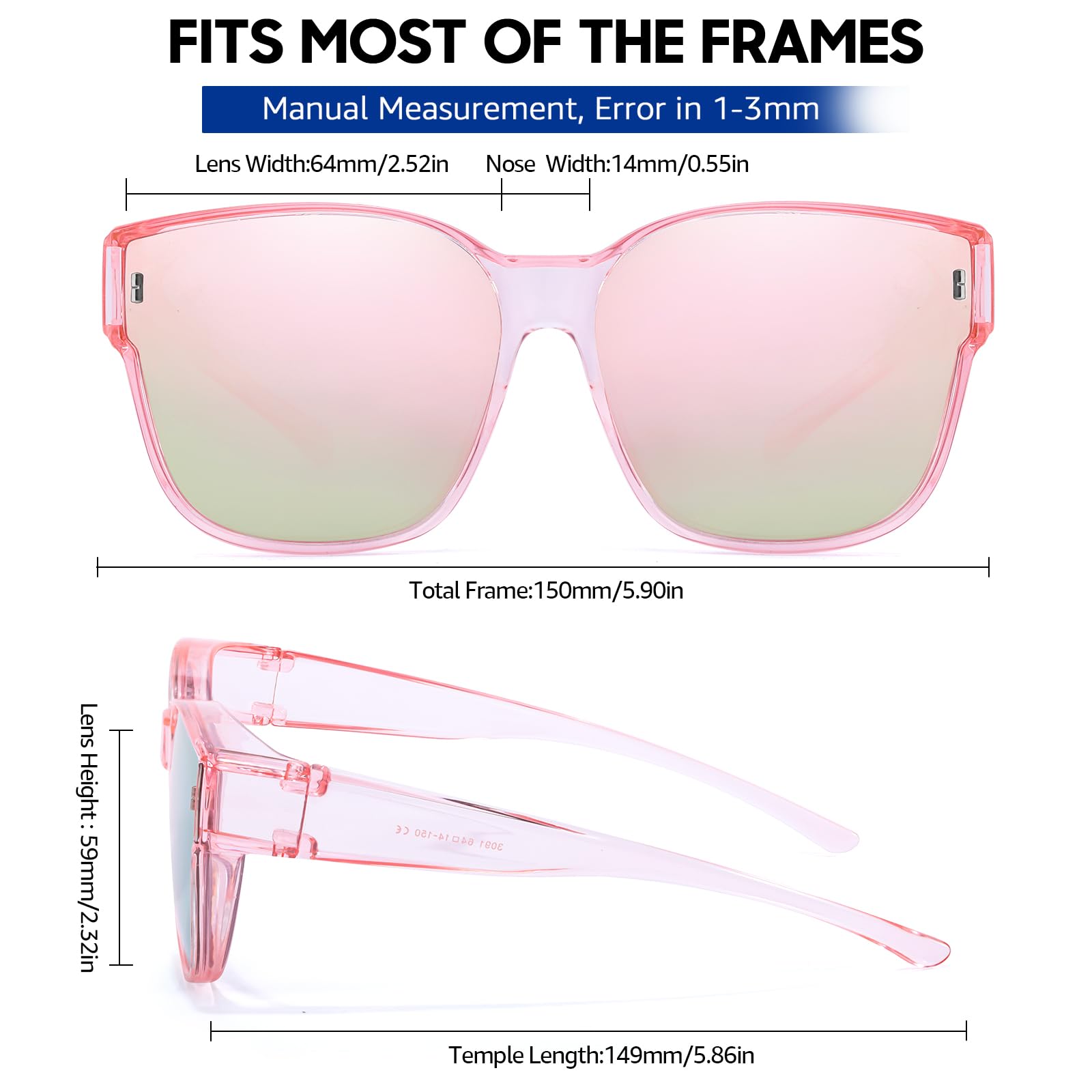 Xfeel Polarized Sunglasses for Women - Fit Over Prescription Glasses with UV400 Protection - Stylish & Comfortable for Driving, Outdoor Activities & Daily Wear
